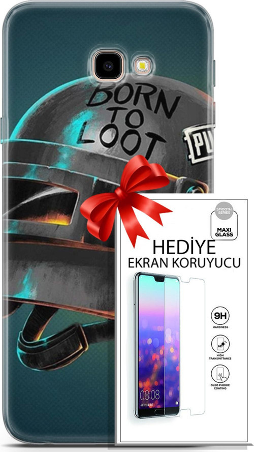 Samsung Galaxy J4 Plus Kılıf Orijinal Seri Pubg 19 Born To Loot Tam Koruma Kılıf + Ekran Koruyucu