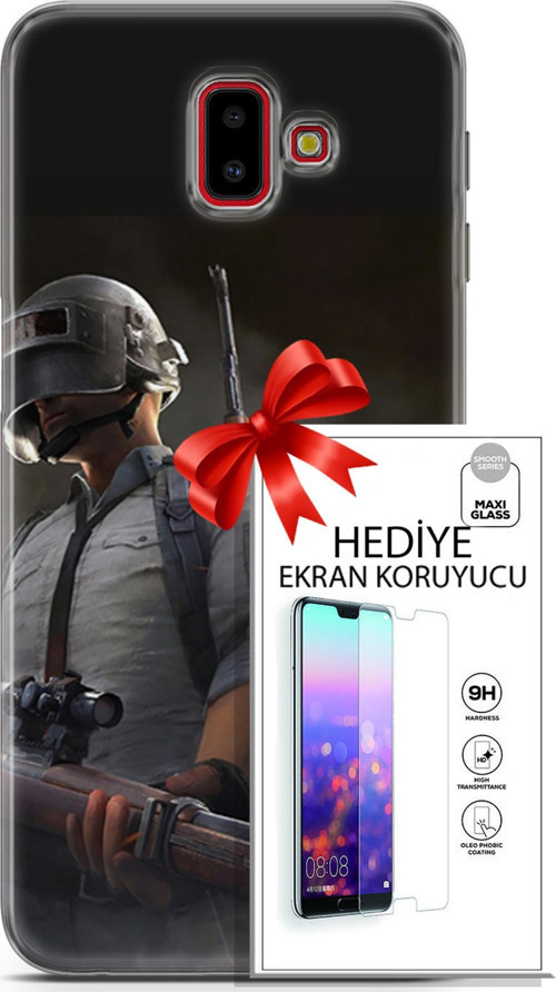 Samsung Galaxy J6 Plus Kılıf Orijinal Seri Pubg 02 Battlegrounds Kapak Ve Ekran Koruyucu