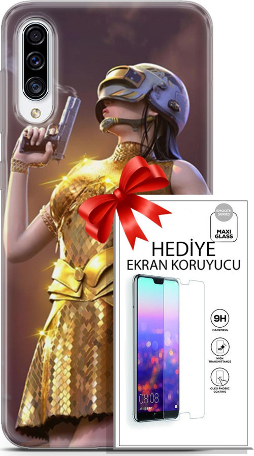 Samsung Galaxy A70S Kılıf Orijinal Seri Pubg 21 Anna Darbe Önleyici Kapak + Ön Ekran Koruyucu