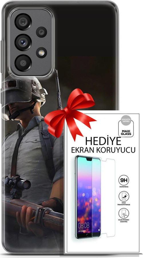 Samsung Galaxy A73 5G Kılıf Orijinal Seri Pubg 02 Battlegrounds Kapak Ve Ekran Koruyucu
