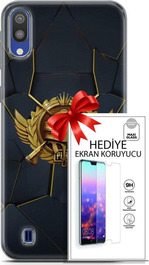 Samsung Galaxy M10 Kılıf Orijinal Seri Pubg 16 Amblem Hediyelik Kılıf Ve Ekran Koruyucu