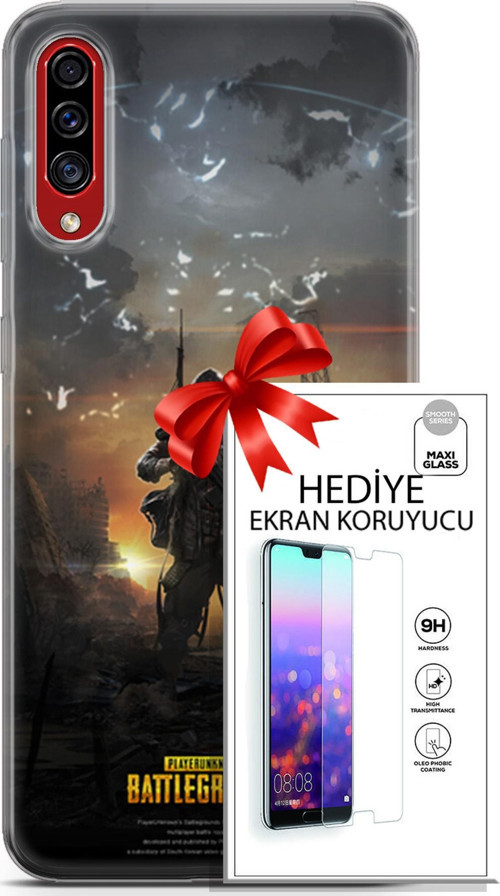 Samsung Galaxy A50S Kılıf Orijinal Seri Pubg 23 Playerunknown'S Telefon Kabı Ve Ekran Koruyucu