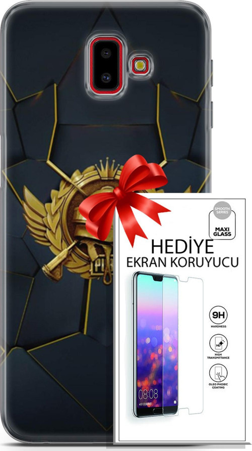 Samsung Galaxy J6 Plus Kılıf Orijinal Seri Pubg 16 Amblem Hediyelik Kılıf Ve Ekran Koruyucu