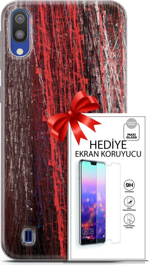 Samsung Galaxy M10 Kılıf Orijinal Seri Nature 22 İzler Kap + Ekran Koruyucu