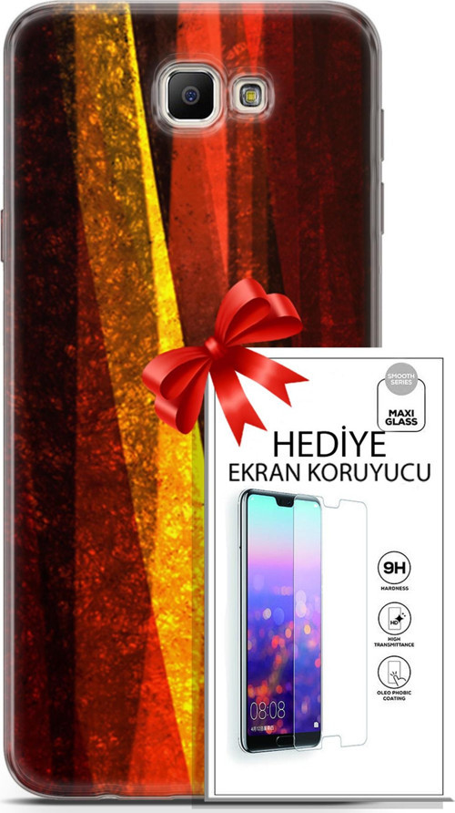 Samsung Galaxy J7 Prime Kılıf Orijinal Seri Nature 17 Sarı Katman Yumuşak Kılıf + Ekran Koruyucu