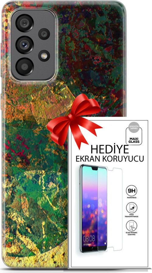 Samsung Galaxy A73 5G Kılıf Orijinal Seri Nature 26 Çok Renkli Soft Kapak + Ekran Koruyucu