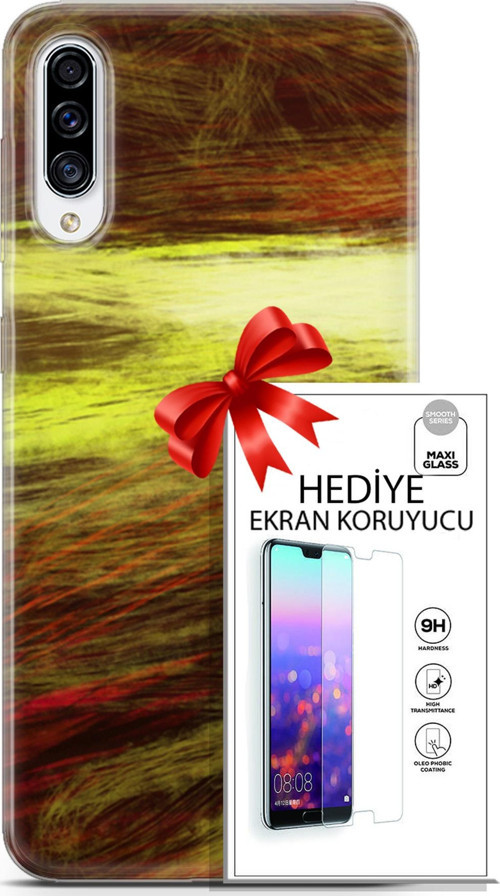 Samsung Galaxy A70S Kılıf Orijinal Seri Nature 23 Sarı Turuncu Telefon Kabı Ve Ekran Koruyucu