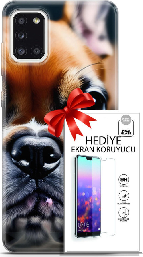 Samsung Galaxy A31 Kılıf Orijinal Seri Dogs 10 İngiliz Mastiff Full Hd Kılıf + Ekran Koruyucu