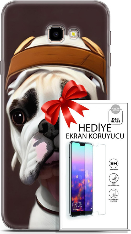 Samsung Galaxy J4 Plus Kılıf Orijinal Seri Dogs 26 Mastiff Soft Kapak + Ekran Koruyucu