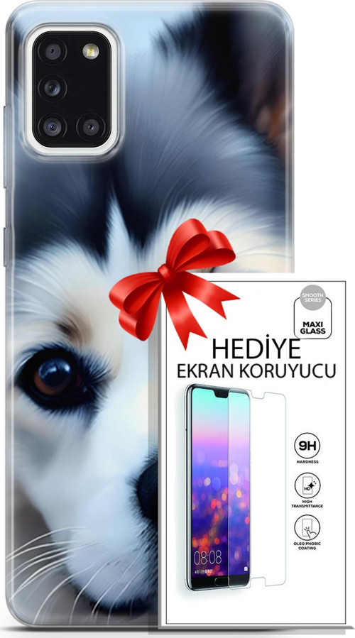 Samsung Galaxy A31 Kılıf Orijinal Seri Dogs 12 Shiba Tasarım Kılıf + Ekran Koruyucu