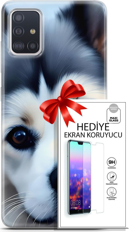 Samsung Galaxy A71 Kılıf Orijinal Seri Dogs 12 Shiba Tasarım Kılıf + Ekran Koruyucu