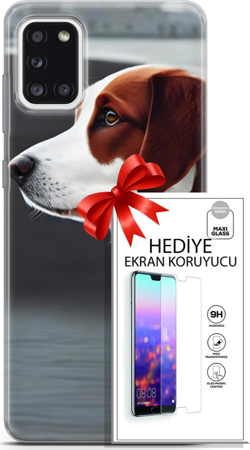Samsung Galaxy A31 Kılıf Orijinal Seri Dogs 18 Süvari Köpeği Parlak Kılıf + Ekran Koruyucu Full Koruma