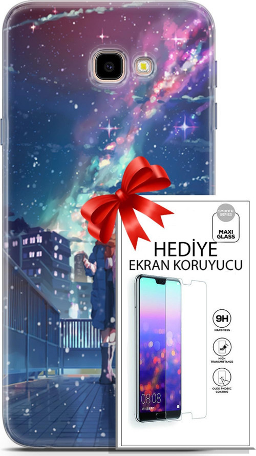 Samsung Galaxy J4 Plus Kılıf Orijinal Seri Fantasy 10 Anime Kar Full Hd Kılıf + Ekran Koruyucu