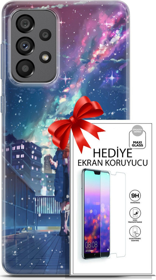 Samsung Galaxy A73 5G Kılıf Orijinal Seri Fantasy 10 Anime Kar Full Hd Kılıf + Ekran Koruyucu