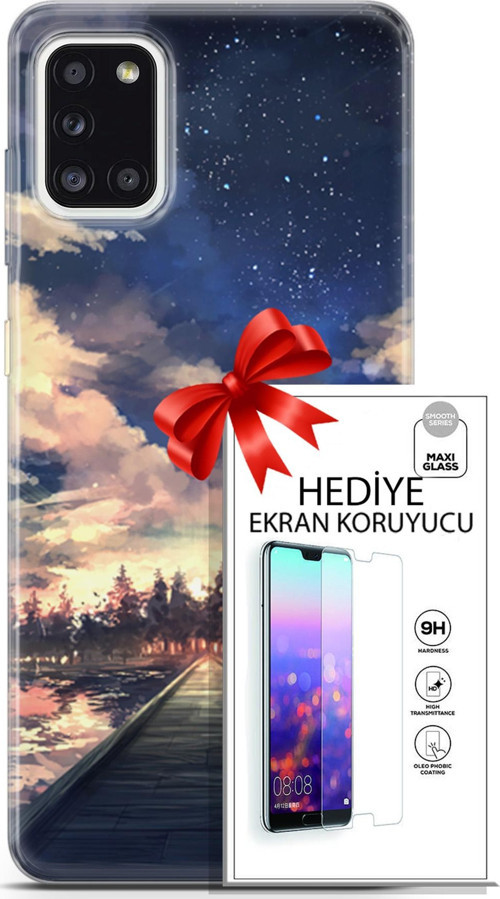 Samsung Galaxy A31 Kılıf Orijinal Seri Fantasy 22 Sonsuz Yol Kap + Ekran Koruyucu