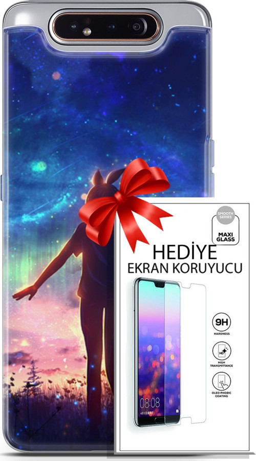 Samsung Galaxy A80 Kılıf Orijinal Seri Fantasy 26 Tavşan Kulaklı Soft Kapak + Ekran Koruyucu