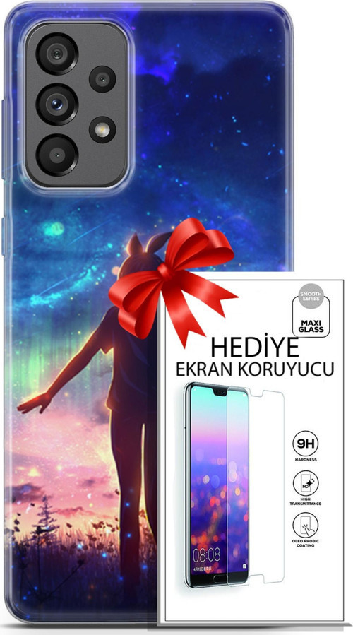 Samsung Galaxy A73 5G Kılıf Orijinal Seri Fantasy 26 Tavşan Kulaklı Soft Kapak + Ekran Koruyucu