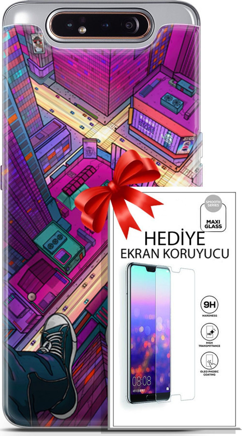 Samsung Galaxy A80 Kılıf Orijinal Seri Fantasy 13 Converse Case Kapak Ekran Koruyucu