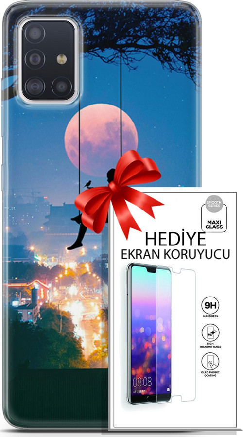 Samsung Galaxy A71 Kılıf Orijinal Seri Fantasy 30 Ay Salıncak Kenarları Şeffaf Kapak Ve Ekran Koruyucu