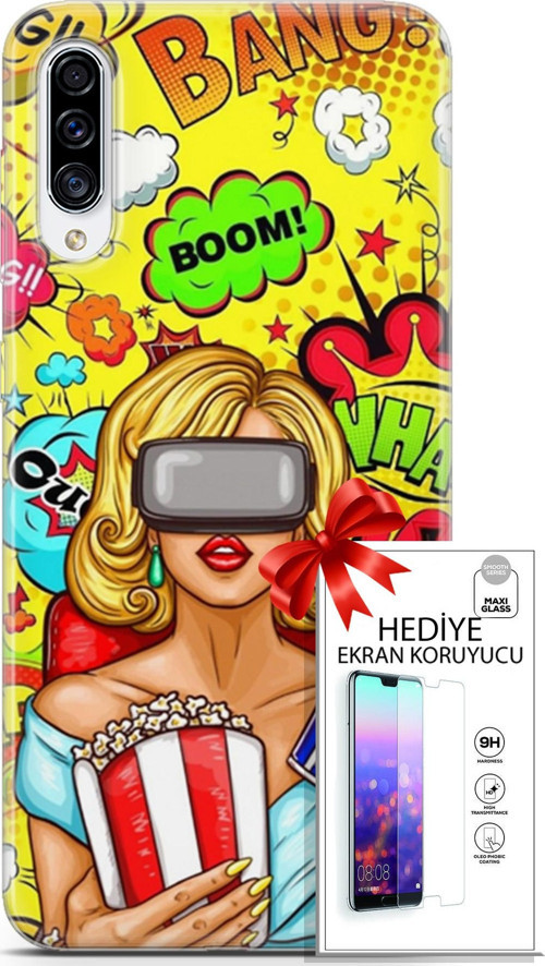Samsung Galaxy A70S Kılıf Orijinal Seri Bounce 27 Jody King Lazer Kesim Silikon Ekran Koruyucu