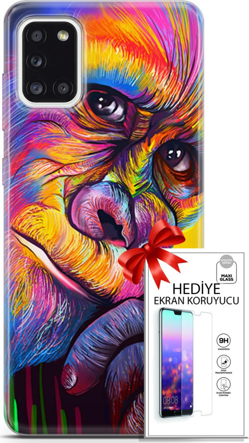 Samsung Galaxy A31 Kılıf Orijinal Seri Bounce 26 Skylar Carter Soft Kapak + Ekran Koruyucu