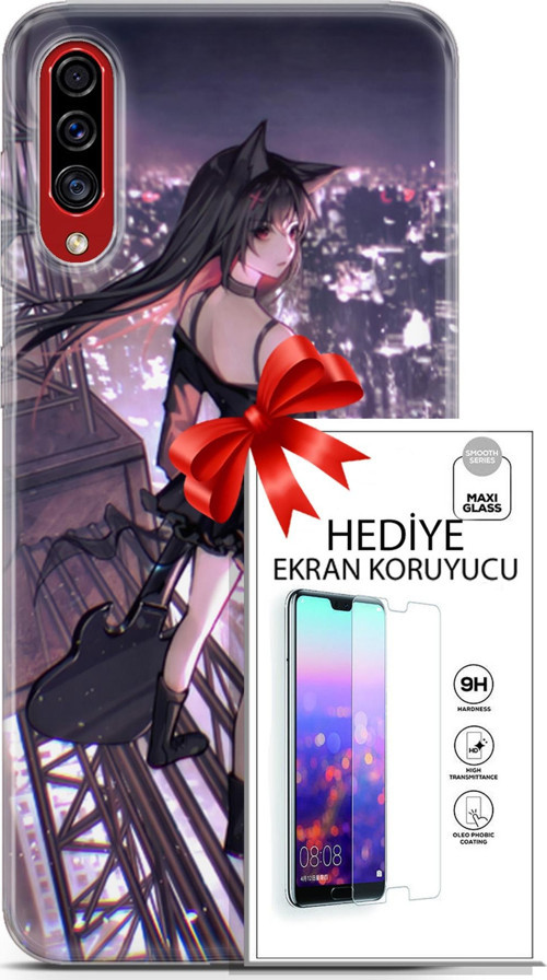 Samsung Galaxy A50S Kılıf Orijinal Seri Fantasy 20 Anime Çatıda Renkli Kılıf Ekran Koruyucu
