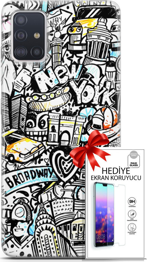 Samsung Galaxy A71 Kılıf Orijinal Seri Bounce 24 Kit Sutton Darbe Emici Kılıf + Ekran Koruyucu