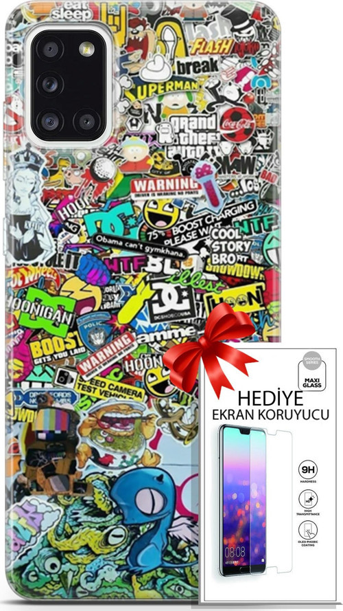 Samsung Galaxy A31 Kılıf Orijinal Seri Bounce 05 Katie Ward Koruma Kılıfı + Ekran Koruyucu