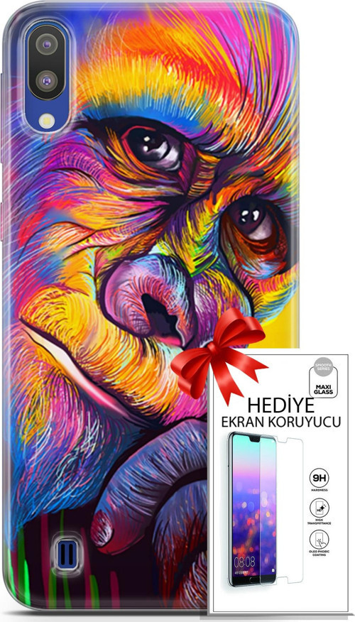 Samsung Galaxy M10 Kılıf Orijinal Seri Bounce 26 Skylar Carter Soft Kapak + Ekran Koruyucu