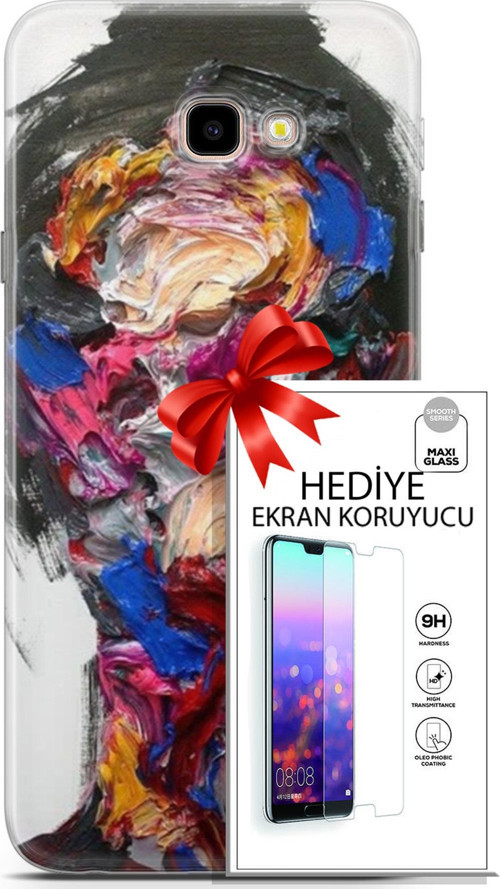 Samsung Galaxy J4 Plus Kılıf Orijinal Seri Soul 02 Sanatsal Kapak Ve Ekran Koruyucu