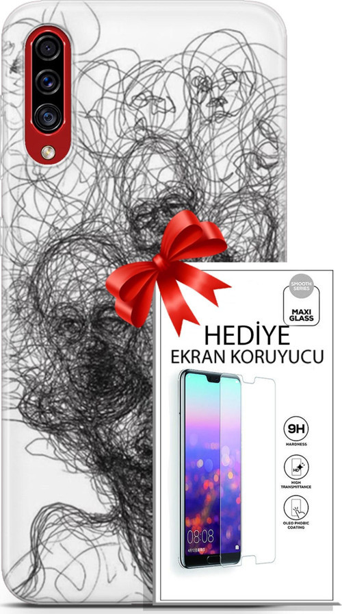 Samsung Galaxy A50S Kılıf Orijinal Seri Soul 25 Kurşunkalem Soyulmayan Kılıf + Ekran Koruyucu Full Koruma