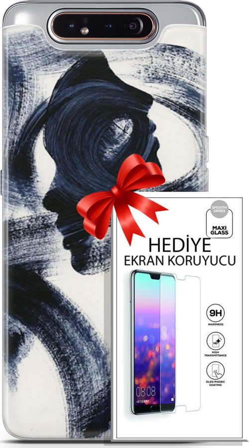 Samsung Galaxy A80 Kılıf Orijinal Seri Soul 10 2 Yüzlü Full Hd Kılıf + Ekran Koruyucu
