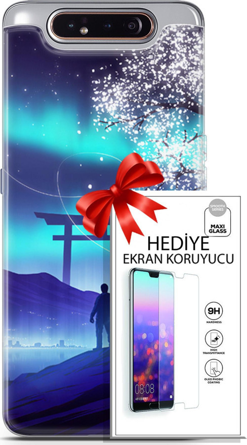 Samsung Galaxy A80 Kılıf Orijinal Seri Neo 26 Spider Girls Soft Kapak + Ekran Koruyucu