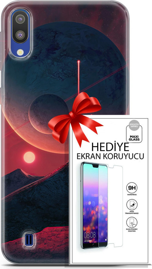 Samsung Galaxy M10 Kılıf Orijinal Seri Neo 19 Iron Man Tam Koruma Kılıf + Ekran Koruyucu