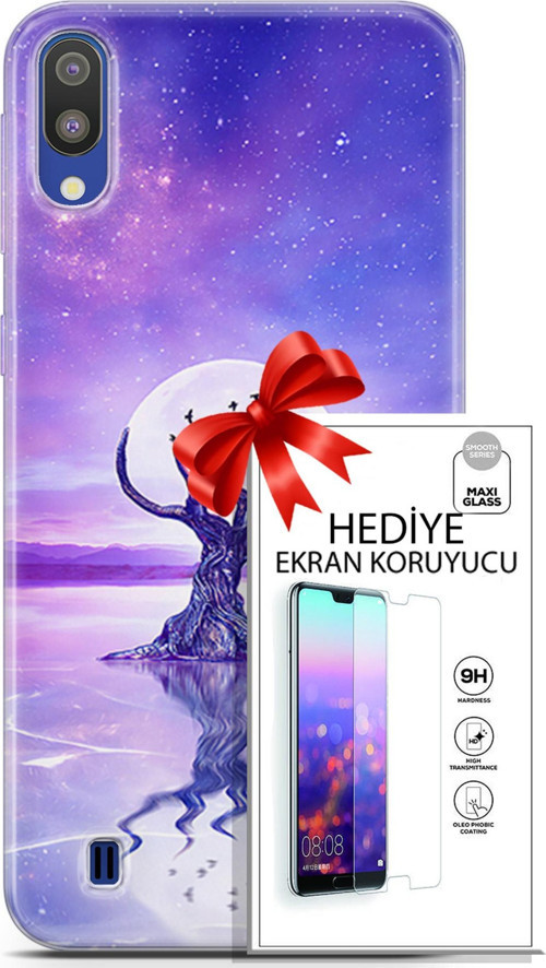 Samsung Galaxy M10 Kılıf Orijinal Seri Neo 30 Carnage Kenarları Şeffaf Kapak Ve Ekran Koruyucu