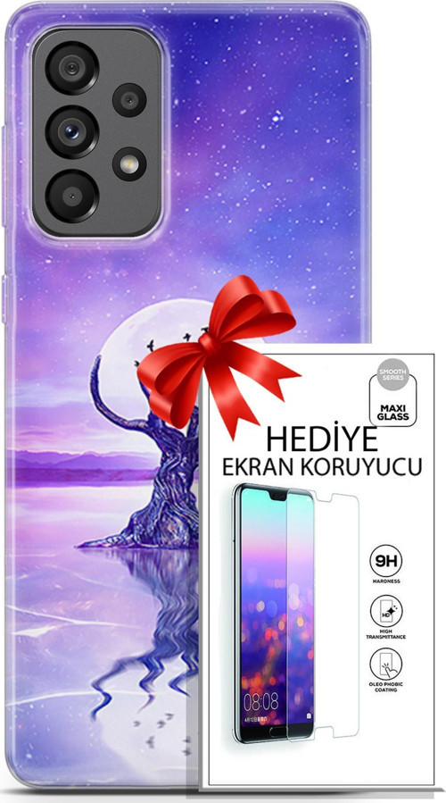 Samsung Galaxy A73 5G Kılıf Orijinal Seri Neo 30 Carnage Kenarları Şeffaf Kapak Ve Ekran Koruyucu