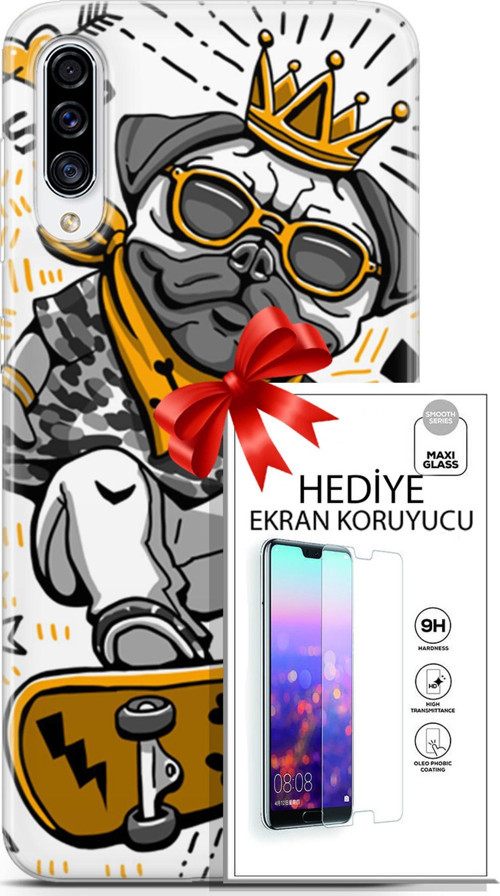 Samsung Galaxy A70S Kılıf Orijinal Seri Punky 09 Punk Pug Uv Kılıf Ve Ekran Koruyucu