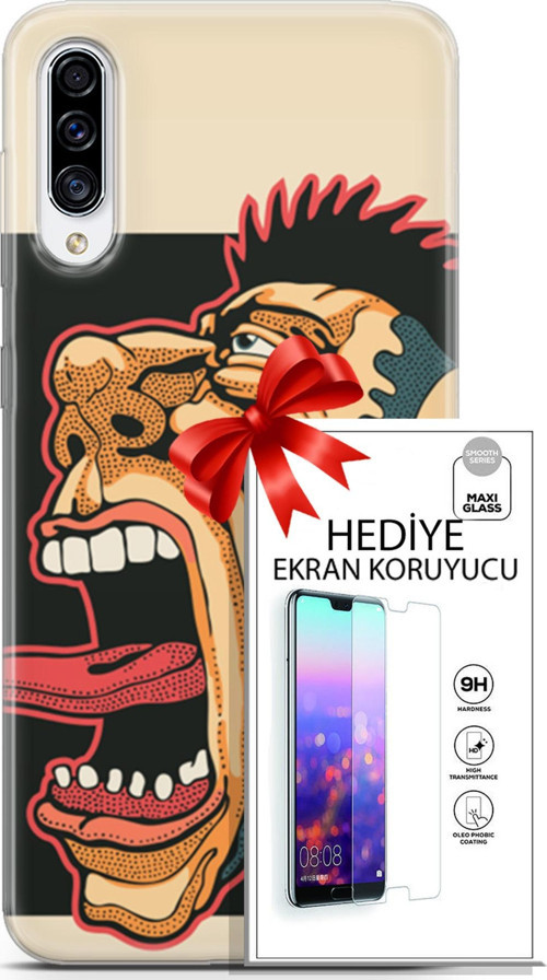 Samsung Galaxy A70S Kılıf Orijinal Seri Punky 11 Maymun 4K Baskılı Kılıf + Ekran Koruyucu Full Koruma
