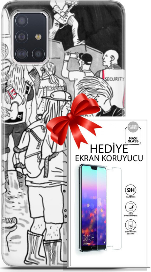 Samsung Galaxy A71 Kılıf Orijinal Seri Punky 17 Party Yumuşak Kılıf + Ekran Koruyucu