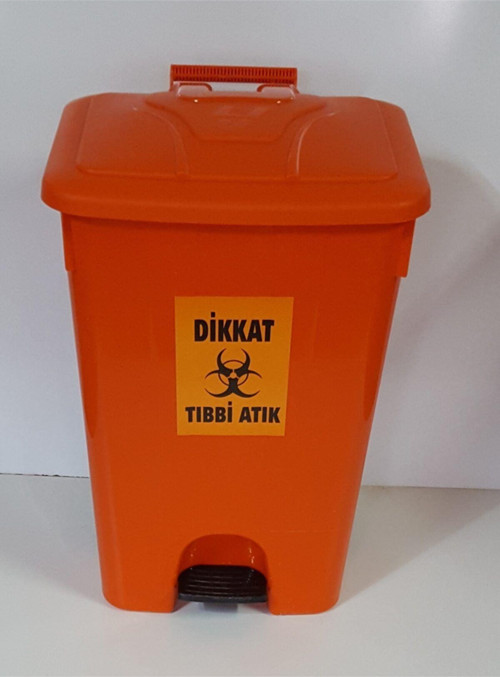 Tıbbi Atık Kovası 85 Lt Pedallı Tekerli