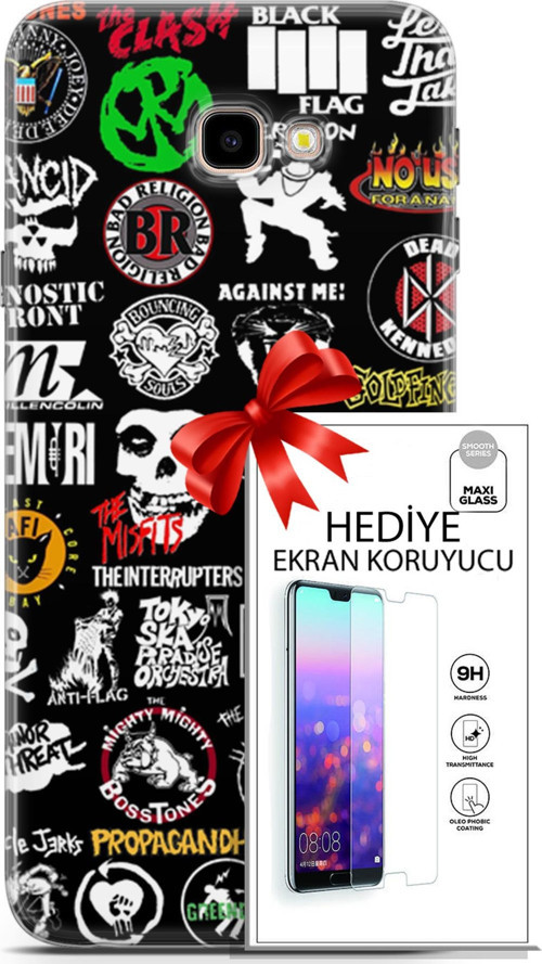 Samsung Galaxy J4 Plus Kılıf Orijinal Seri Punky 29 Armalar Leke Tutmaz Kapak + Ekran Koruyucu