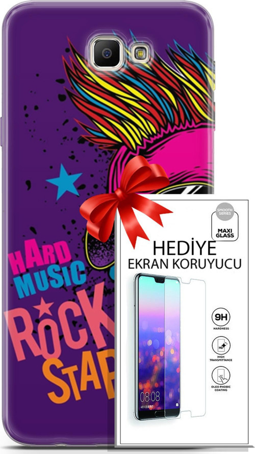 Samsung Galaxy J7 Prime Kılıf Orijinal Seri Punky 16 Rockstar Hediyelik Kılıf Ve Ekran Koruyucu
