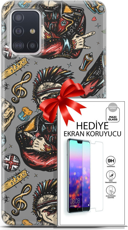 Samsung Galaxy A71 Kılıf Orijinal Seri Punky 24 Heavy Metal Darbe Emici Kılıf + Ekran Koruyucu