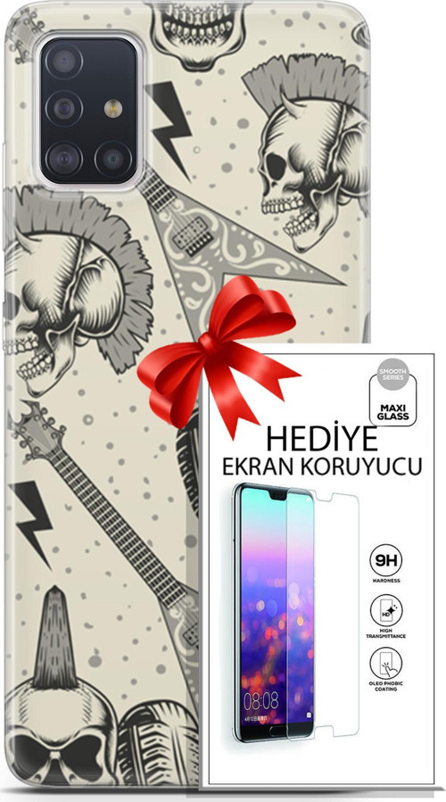 Samsung Galaxy A71 Kılıf Orijinal Seri Punky 20 Trash Punk Renkli Kılıf Ekran Koruyucu