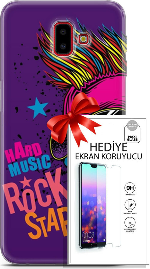 Samsung Galaxy J6 Plus Kılıf Orijinal Seri Punky 16 Rockstar Hediyelik Kılıf Ve Ekran Koruyucu
