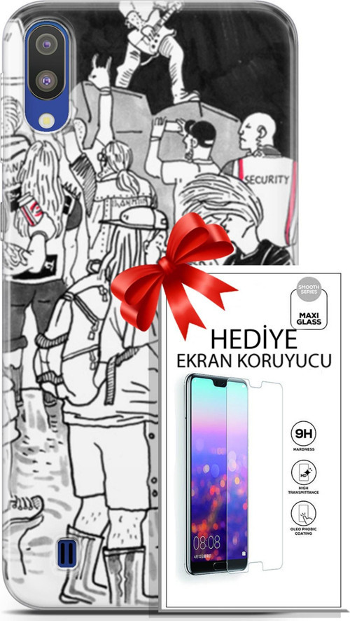 Samsung Galaxy M10 Kılıf Orijinal Seri Punky 17 Party Yumuşak Kılıf + Ekran Koruyucu
