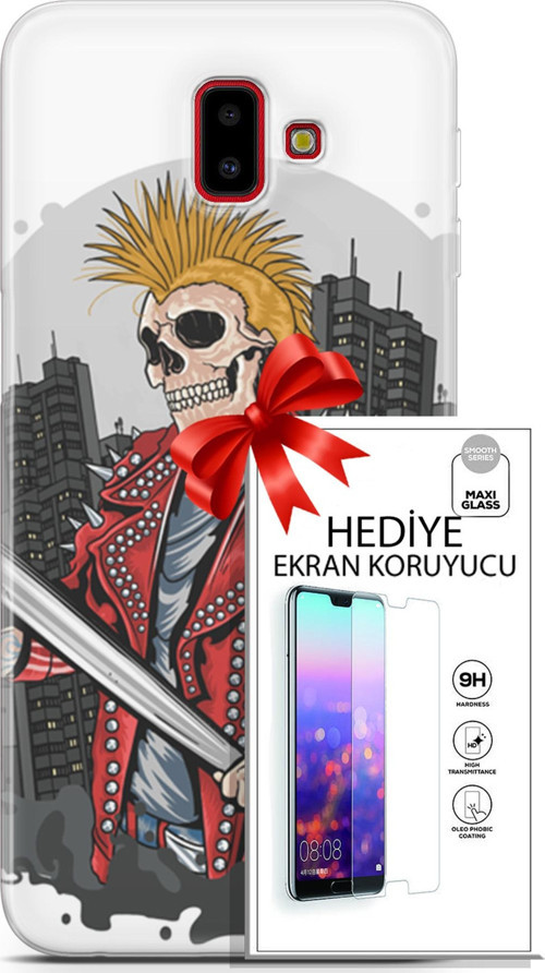 Samsung Galaxy J6 Plus Kılıf Orijinal Seri Punky 08 Punk Serseri Baskılı Kılıf + Ekran Koruyucu
