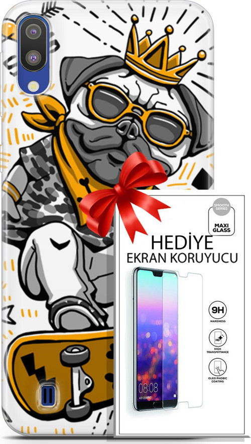 Samsung Galaxy M10 Kılıf Orijinal Seri Punky 09 Punk Pug Uv Kılıf Ve Ekran Koruyucu