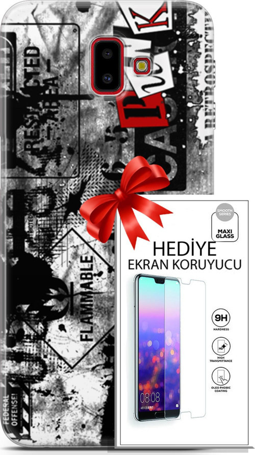 Samsung Galaxy J6 Plus Kılıf Orijinal Seri Punky 26 Retrospective Soft Kapak + Ekran Koruyucu