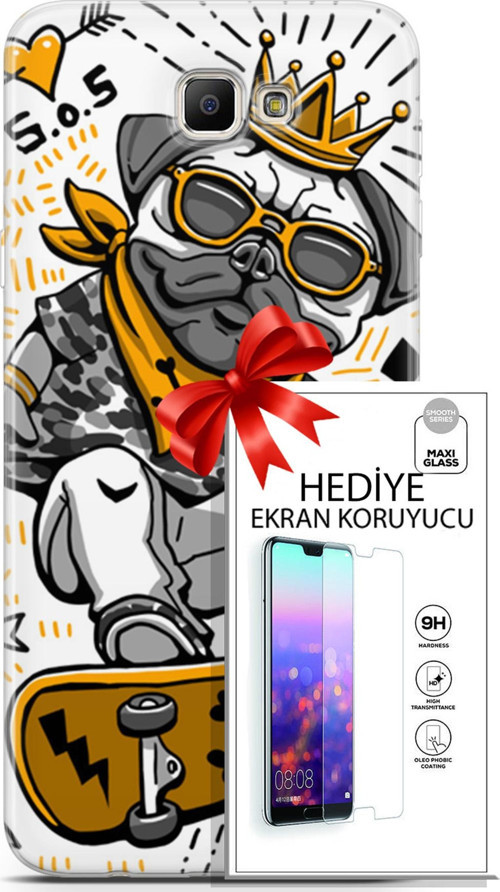 Samsung Galaxy J7 Prime Kılıf Orijinal Seri Punky 09 Punk Pug Uv Kılıf Ve Ekran Koruyucu